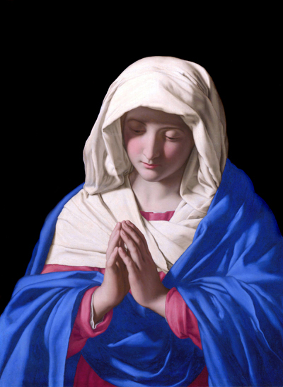 Painting of the Virgin Mary in prayer